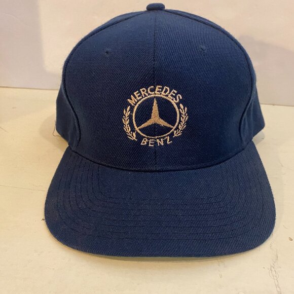 Vintage Mercedes Benz Hat Snapback Embroidery Wool Acrylic Made in Korea